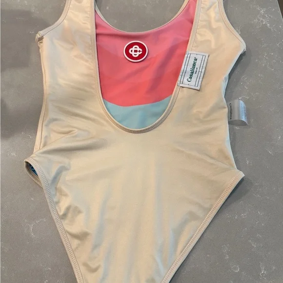 Girls Colorblock One-Piece Swimsuit in Pink & Blue - Picture 5 of 8
